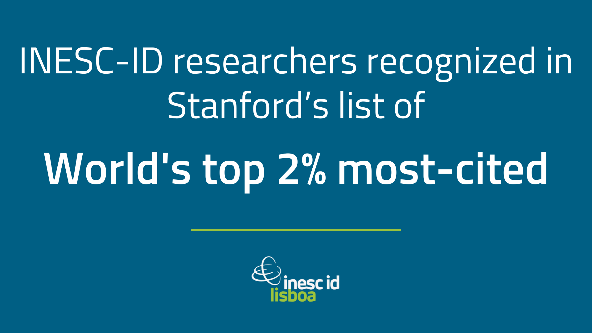 INESCID researchers recognized in Stanford’s list of top 2 mostcited